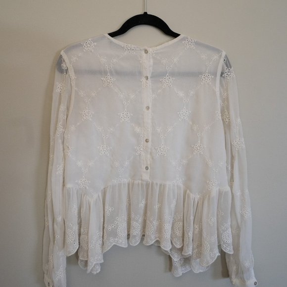 Zara Embroidered Sheer Blouse - Picture 2 of 2